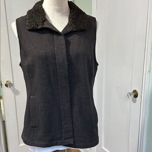 J. Jill Vest with Faux Fur Collar